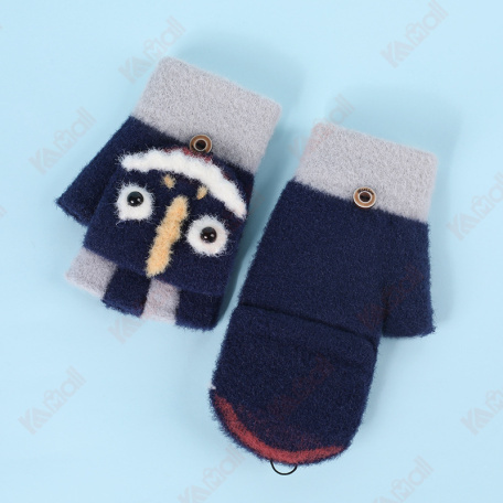navy blue knitted glove kids